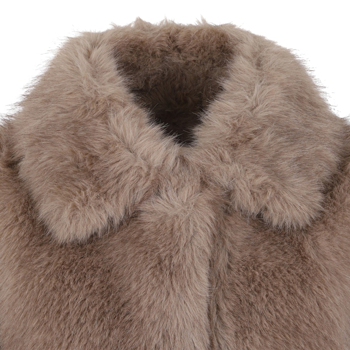 Max Mara Taupe Faux Fur Jacket.