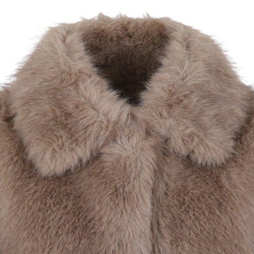 Max Mara Taupe Faux Fur Jacket.
