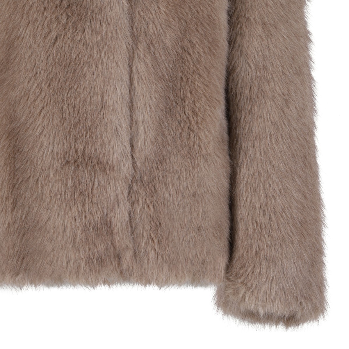 Max Mara Taupe Faux Fur Jacket.