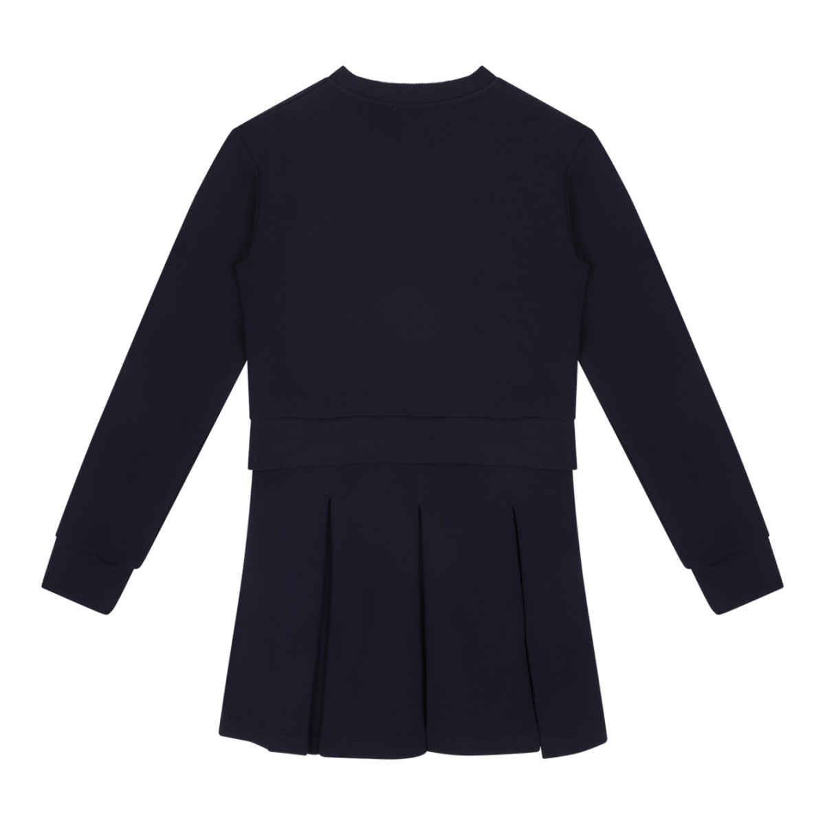 Versace Kids Navy Logo Pleated Dress.