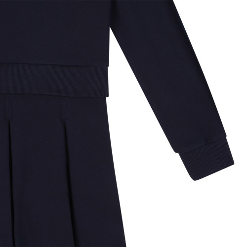 Versace Kids Navy Logo Pleated Dress.