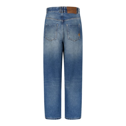 Balmain Blue Straight-Leg Denim Jeans. 2