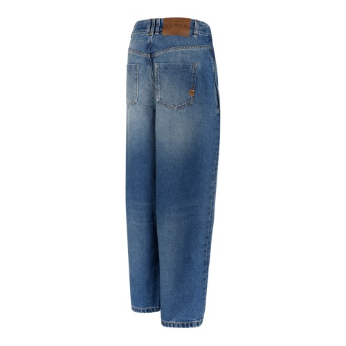 Balmain Blue Straight-Leg Denim Jeans.