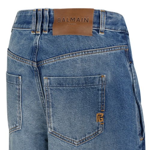 Balmain Blue Straight-Leg Denim Jeans.