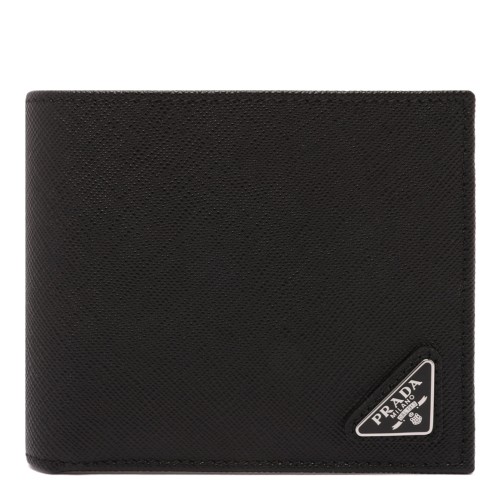 Prada Black Saffiano Leather Wallet.