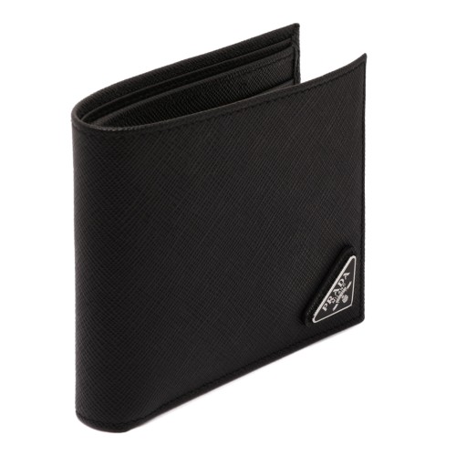 Prada Black Saffiano Leather Wallet.