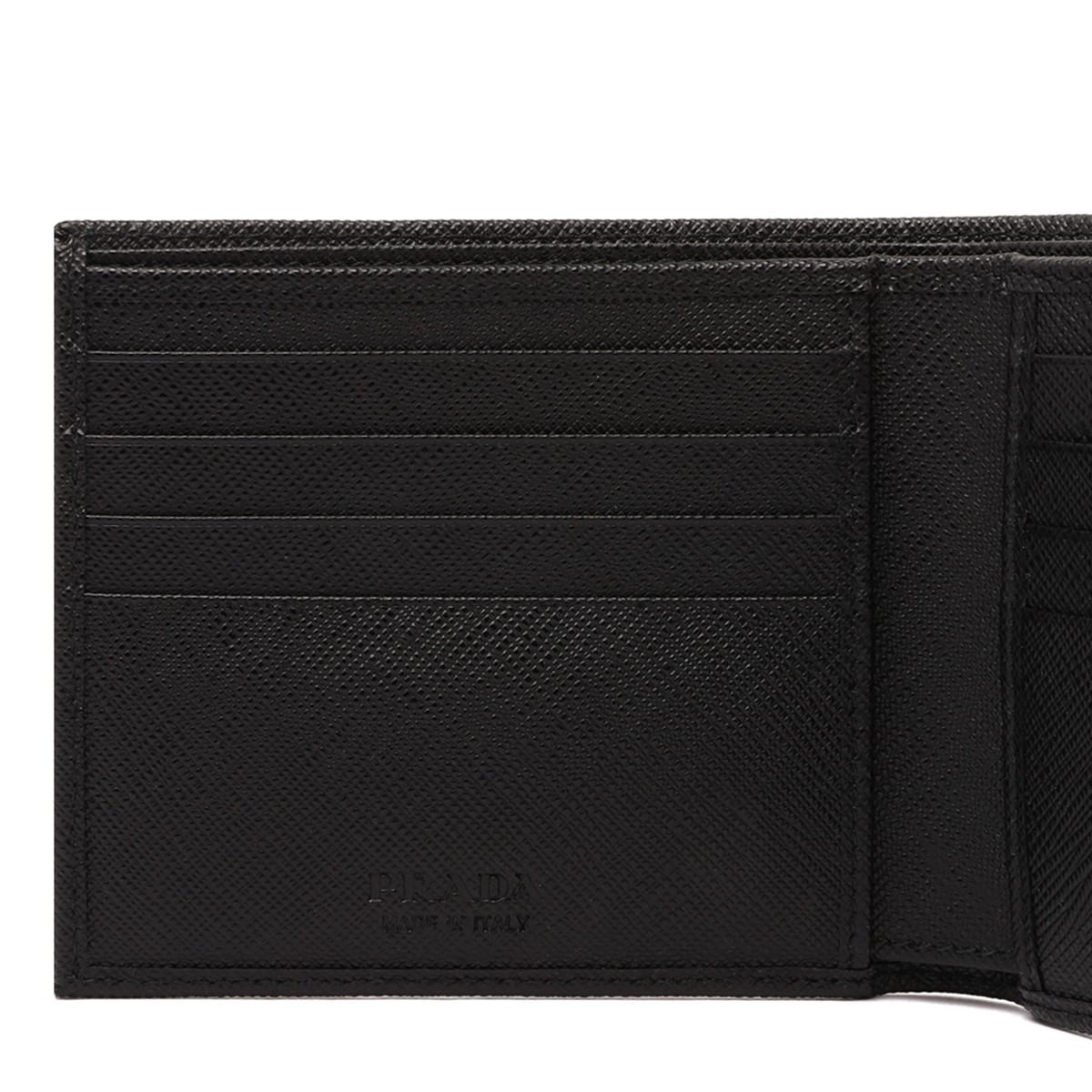 Prada Black Saffiano Leather Wallet.