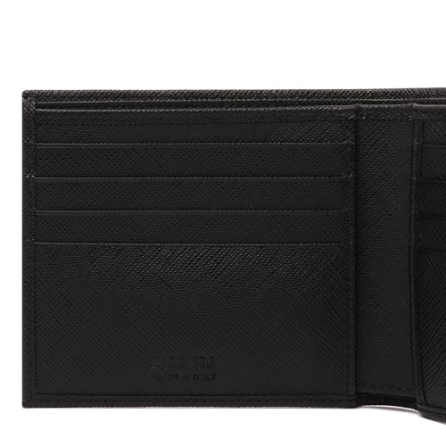 Prada Black Saffiano Leather Wallet.
