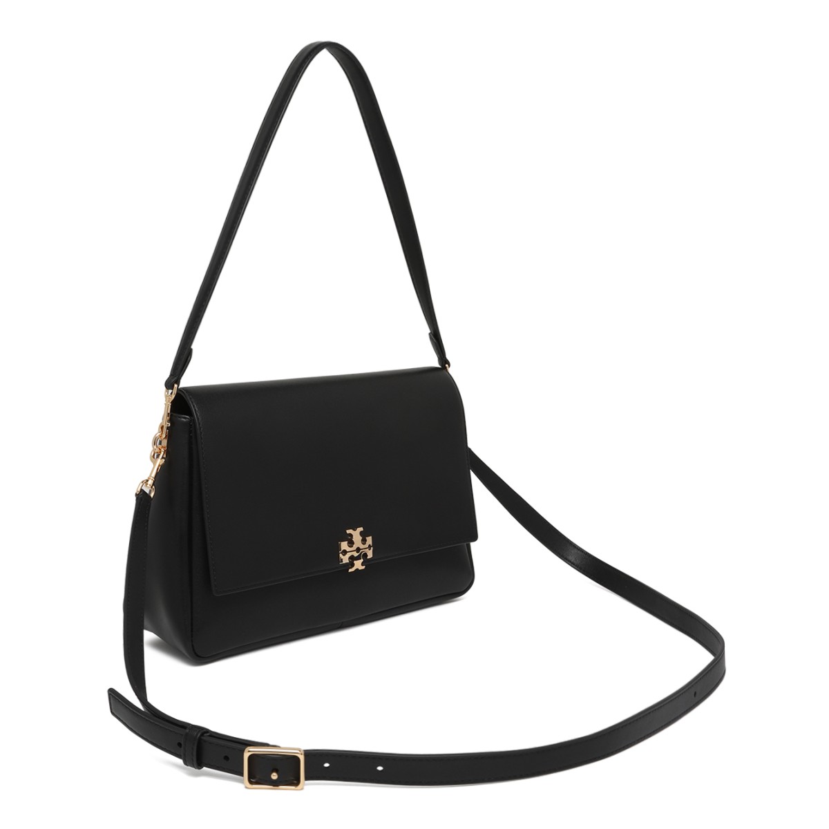 Tory Burch Black Leather Shoulder Bag.