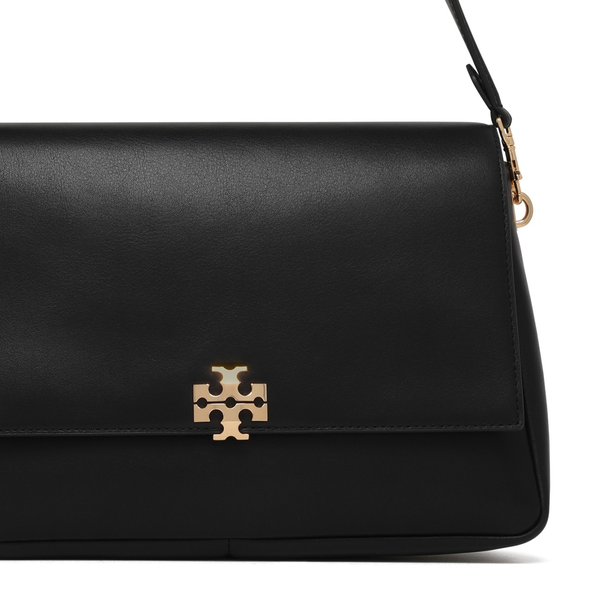 Tory Burch Black Leather Shoulder Bag.