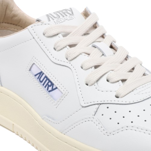 Autry White Leather Low-Top Sneakers.