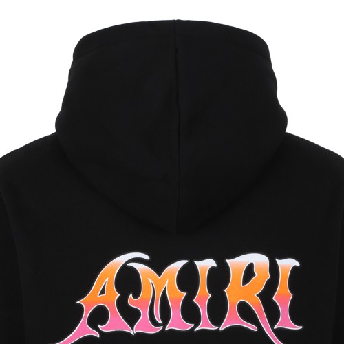 Amiri Black Logo Cotton Hoodie.