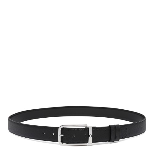 Montblanc Black Reversible Leather Belt.