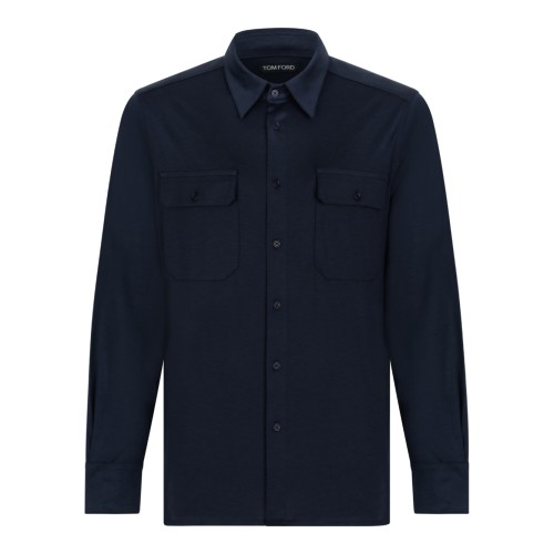 Tom Ford Navy Wool Overshirt.