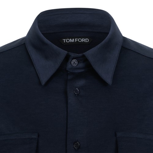 Tom Ford Navy Wool Overshirt.