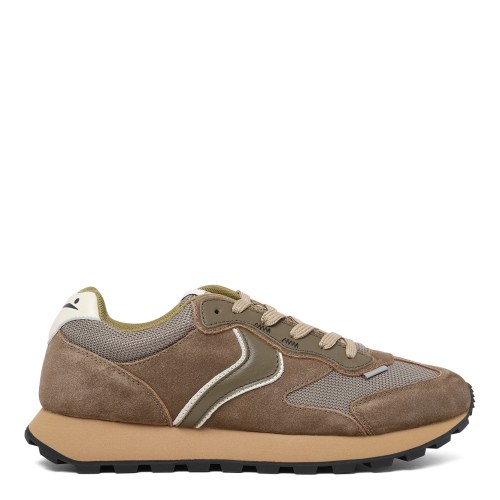 Voile Blanche Taupe Suede Running Sneakers.