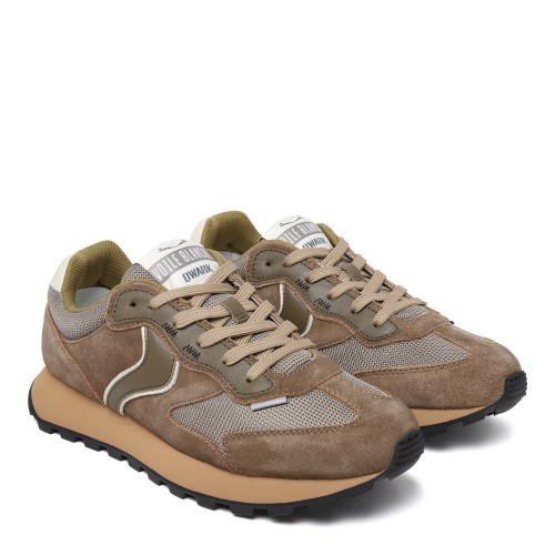 Voile Blanche Taupe Suede Running Sneakers.