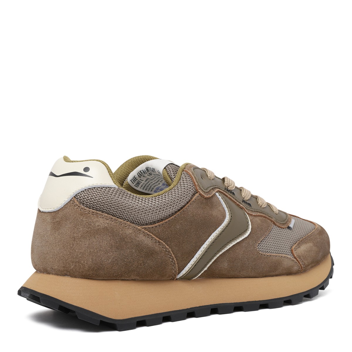 Voile Blanche Taupe Suede Running Sneakers.