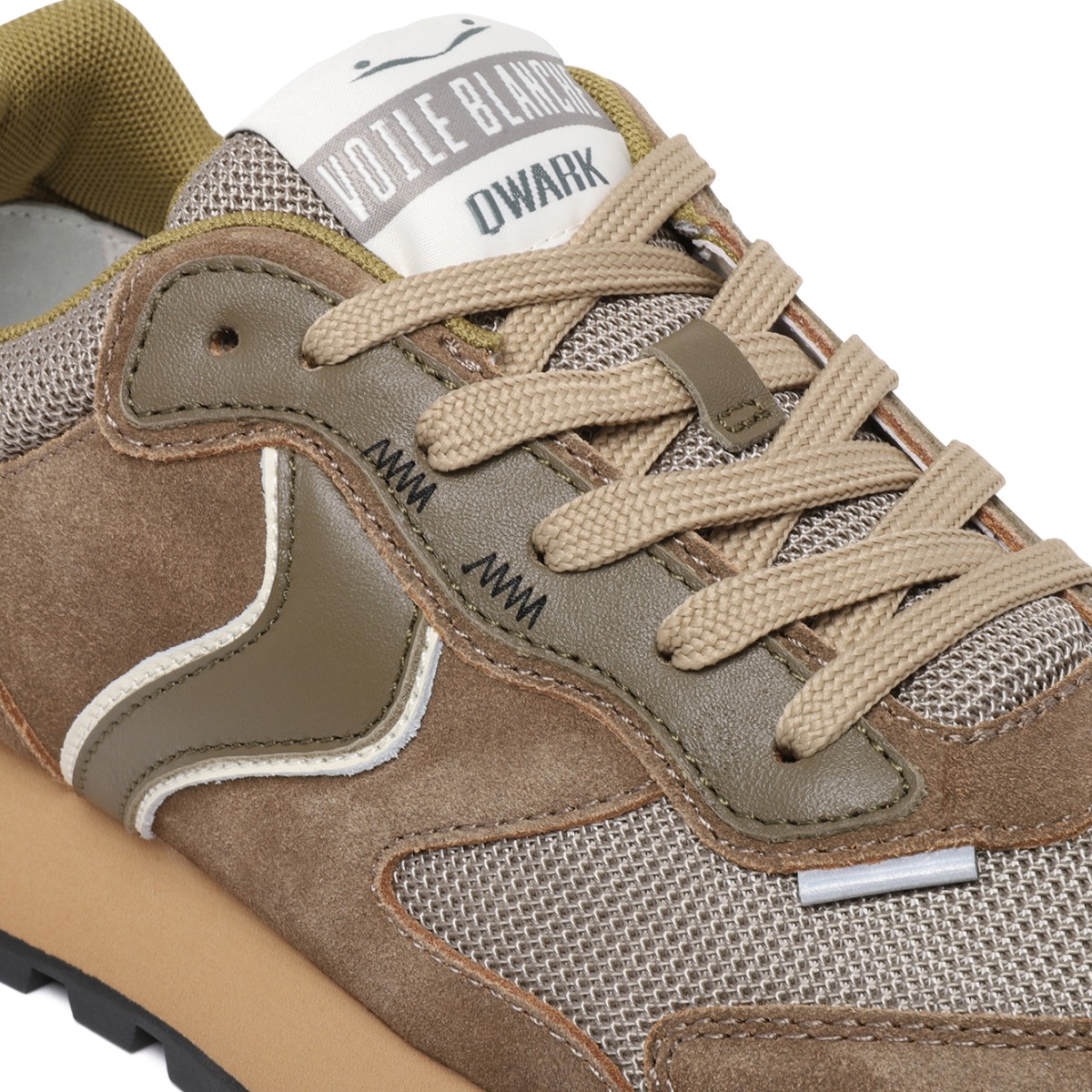 Voile Blanche Taupe Suede Running Sneakers.