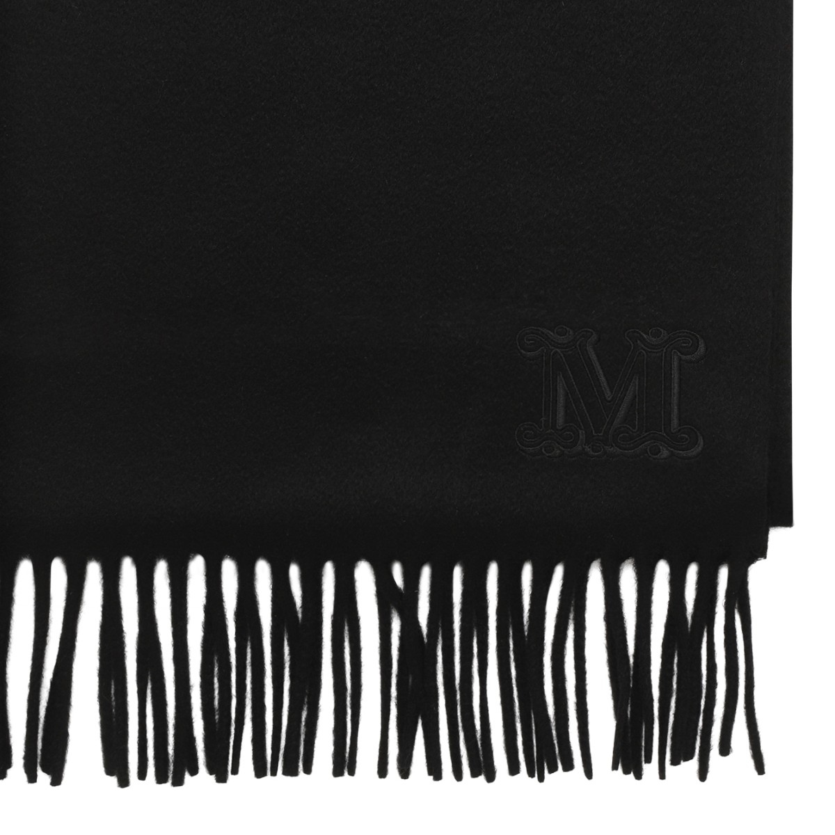 Max Mara Black Wool Scarf.