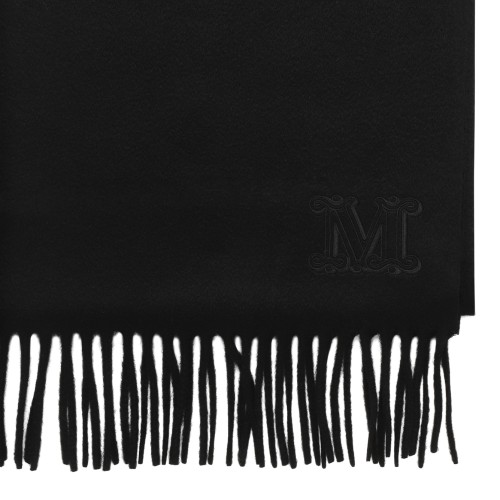 Max Mara Black Wool Scarf.