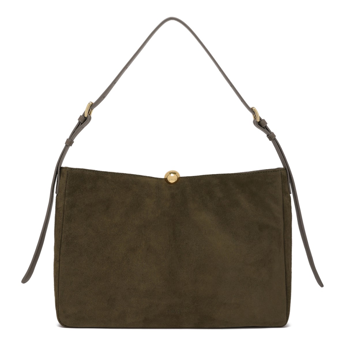 Furla Olive Suede Fringe Shoulder Bag.