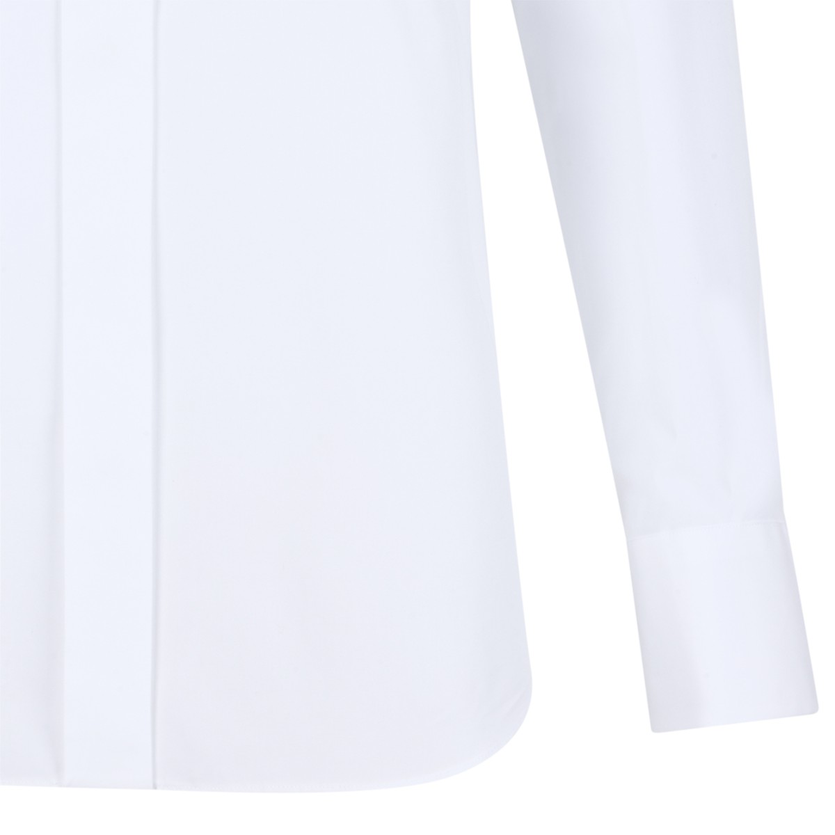 Givenchy White Cotton Tie-Neck Shirt.
