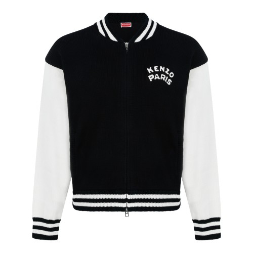 Kenzo Black and White Varsity Bomber Jacket.