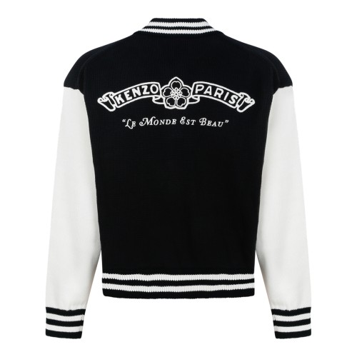 Kenzo Black and White Varsity Bomber Jacket. 2