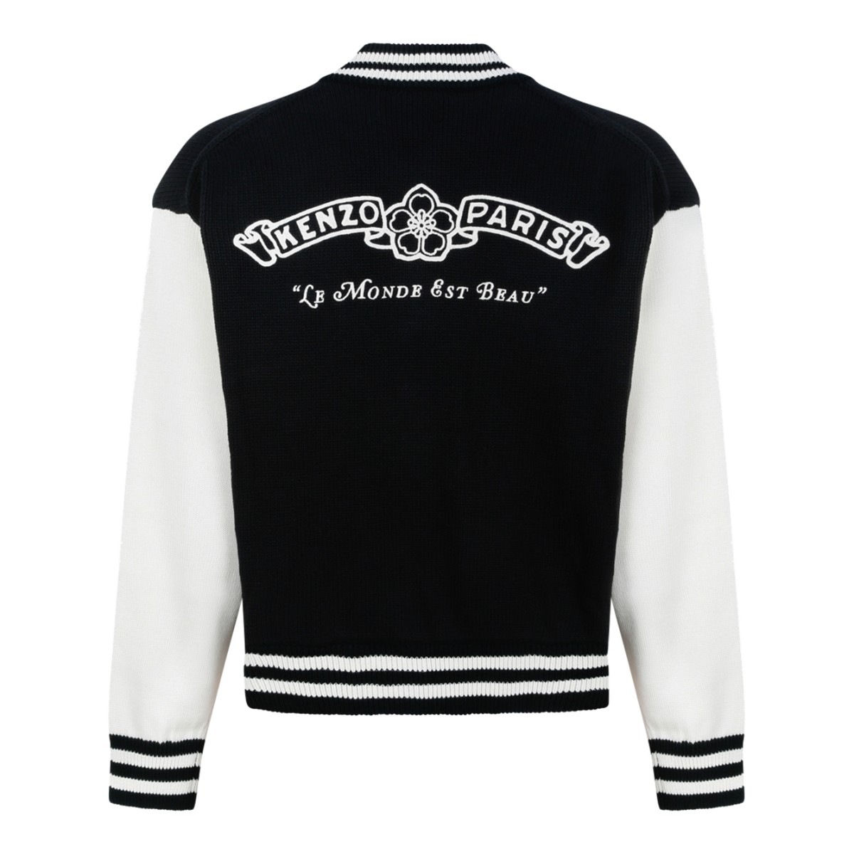 Kenzo Black and White Varsity Bomber Jacket.