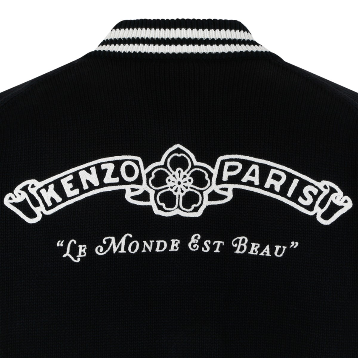 Kenzo Black and White Varsity Bomber Jacket.