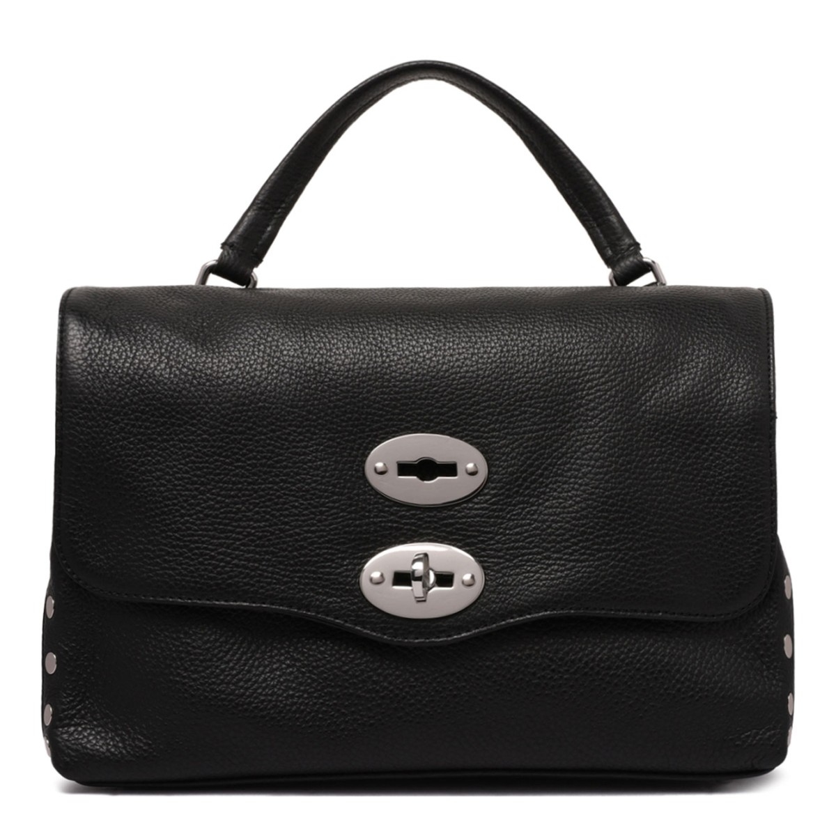 Zanellato Black Leather Top-Handle Bag.