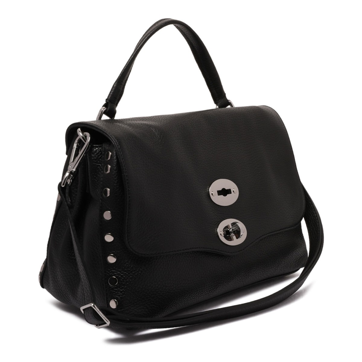 Zanellato Black Leather Top-Handle Bag.