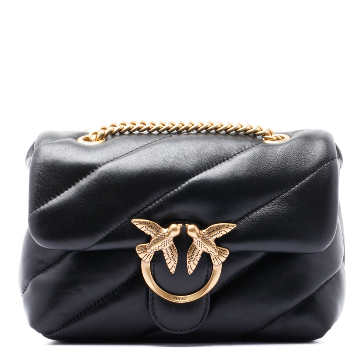 Pinko Black Quilted Love Bag.