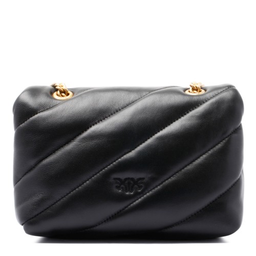 Pinko Black Quilted Love Bag. 2