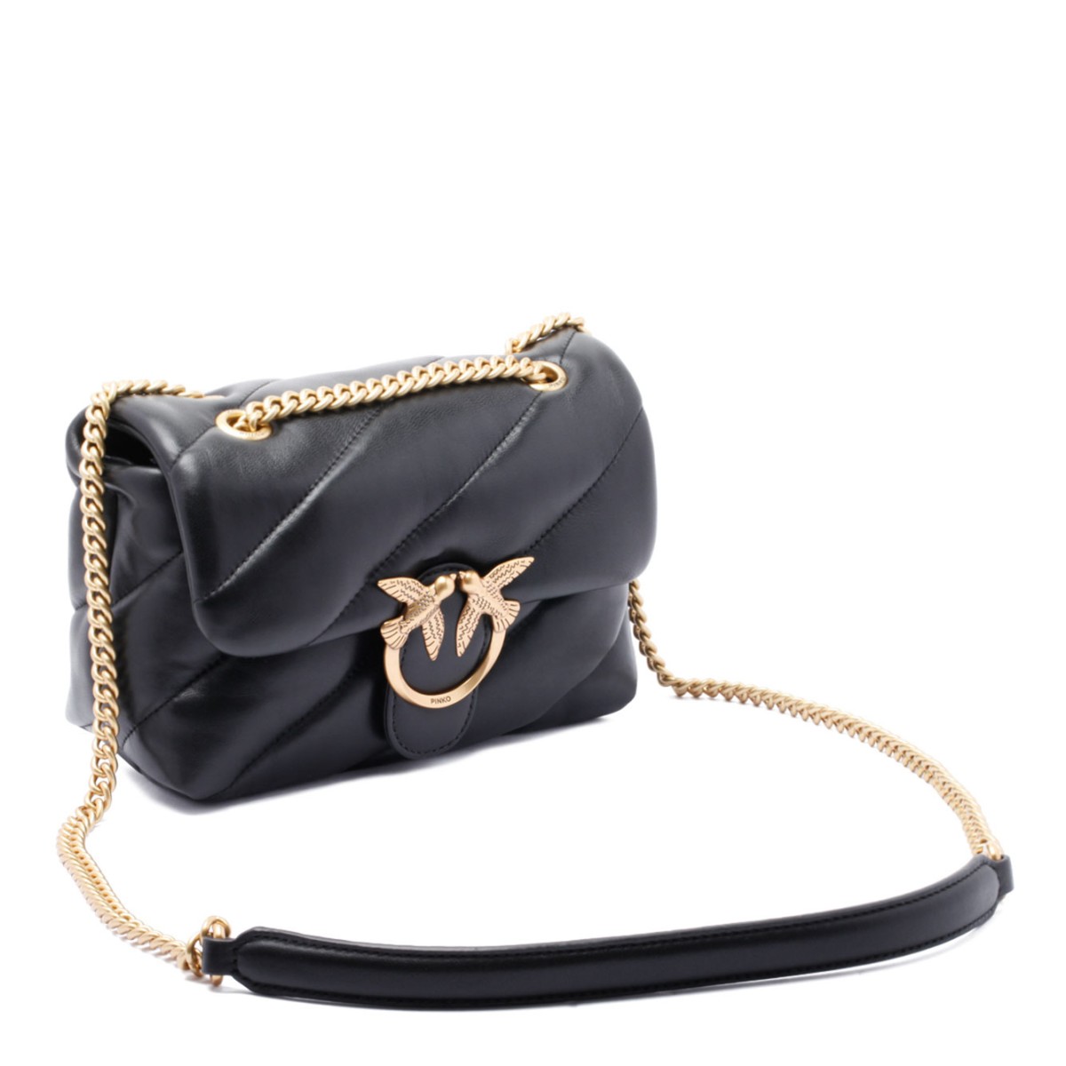 Pinko Black Quilted Love Bag.