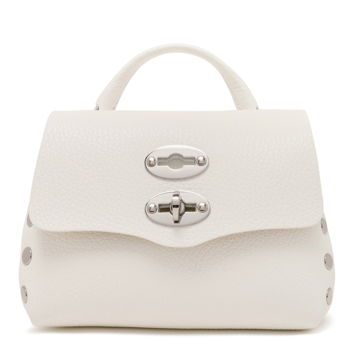Zanellato Postina White Leather Top Handle Bag.