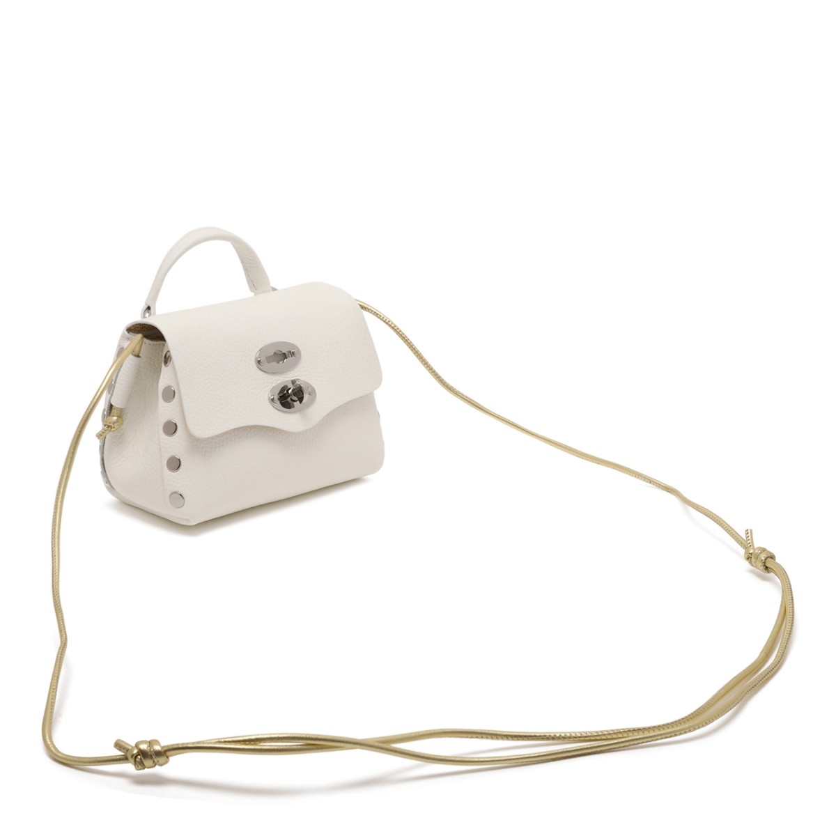 Zanellato Postina White Leather Top Handle Bag.