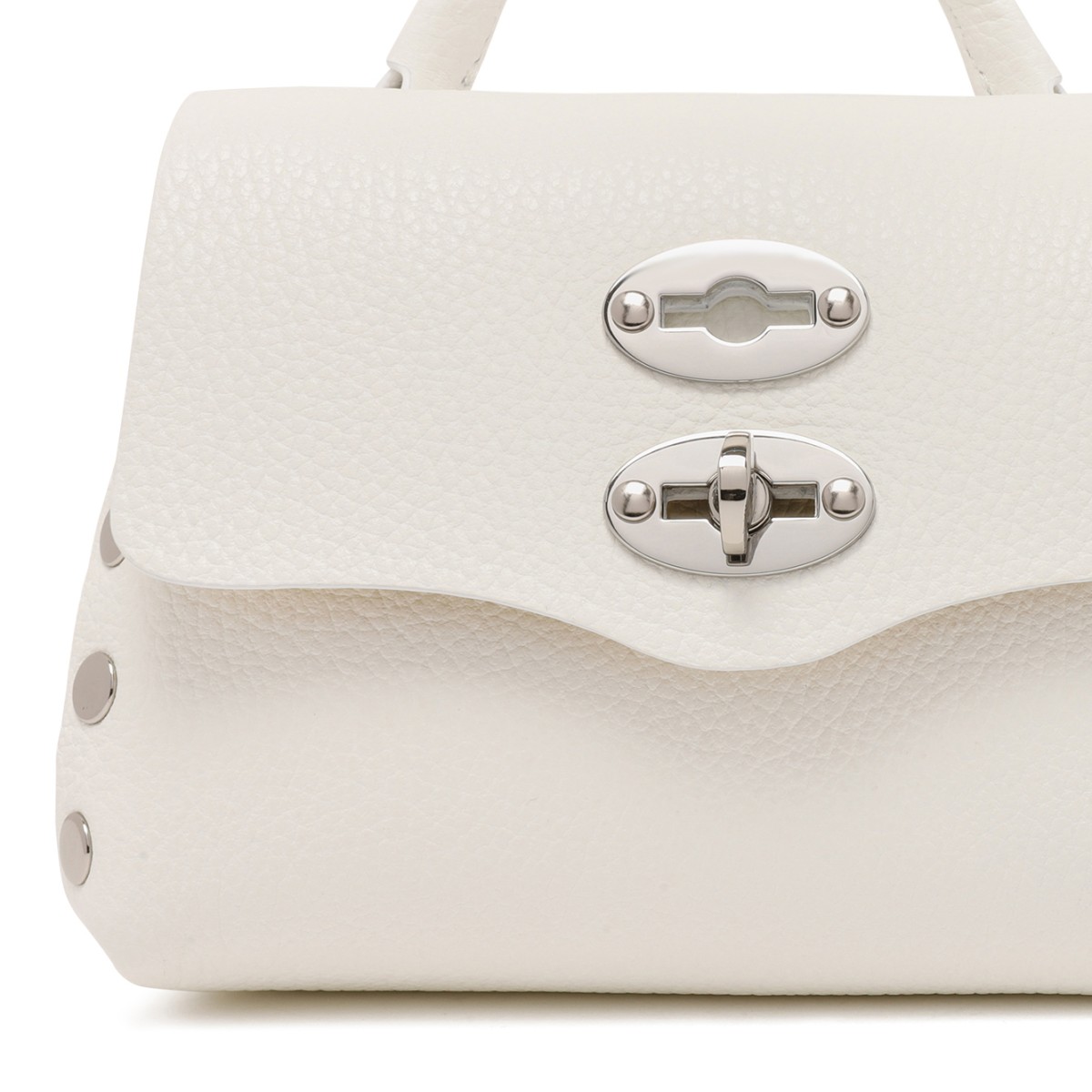 Zanellato Postina White Leather Top Handle Bag.