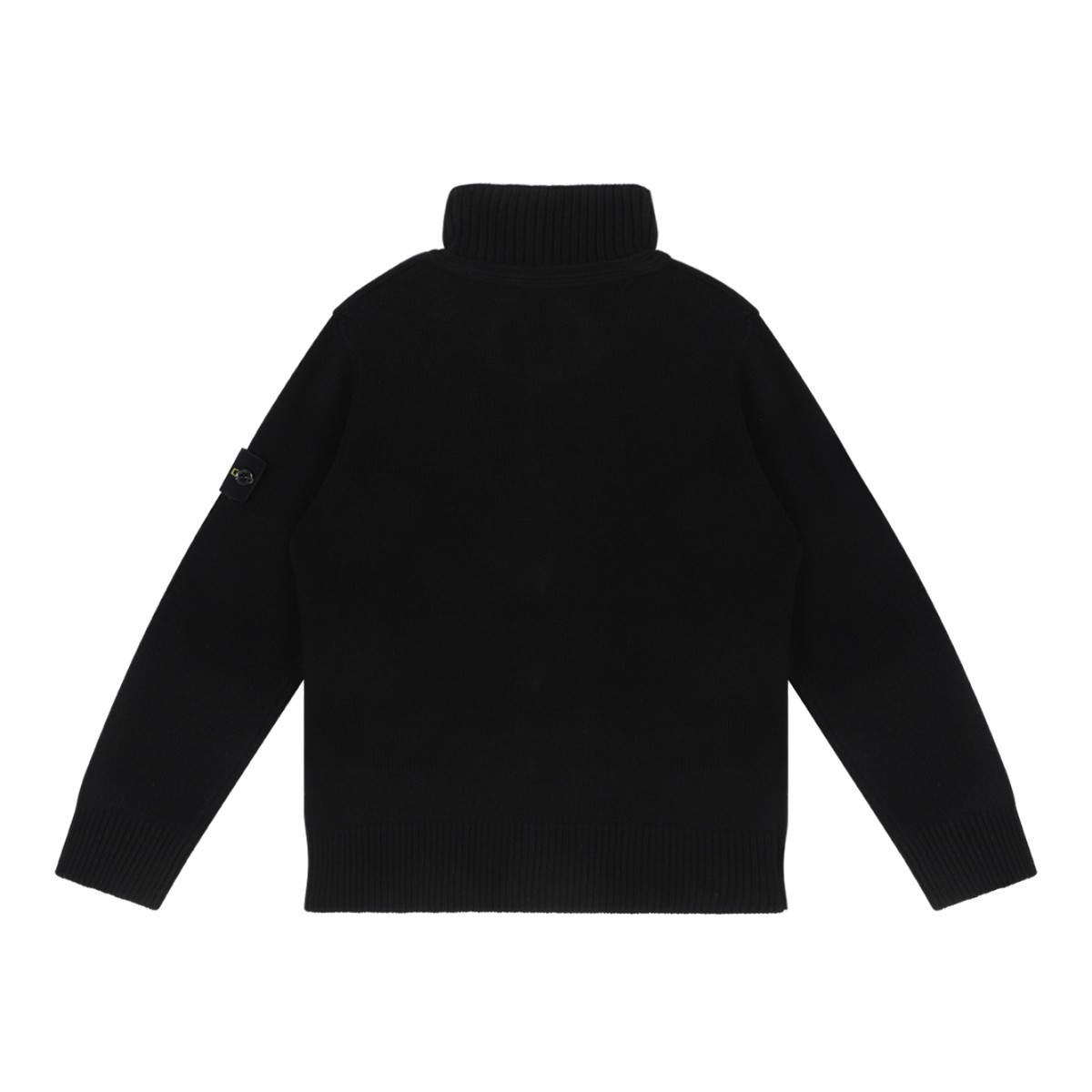 Stone Island Black Wool Button Cardigan.