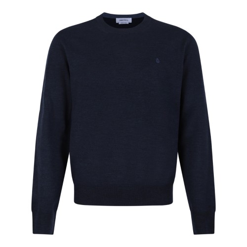 Alexander McQueen Navy Wool Crew-Neck Sweater.