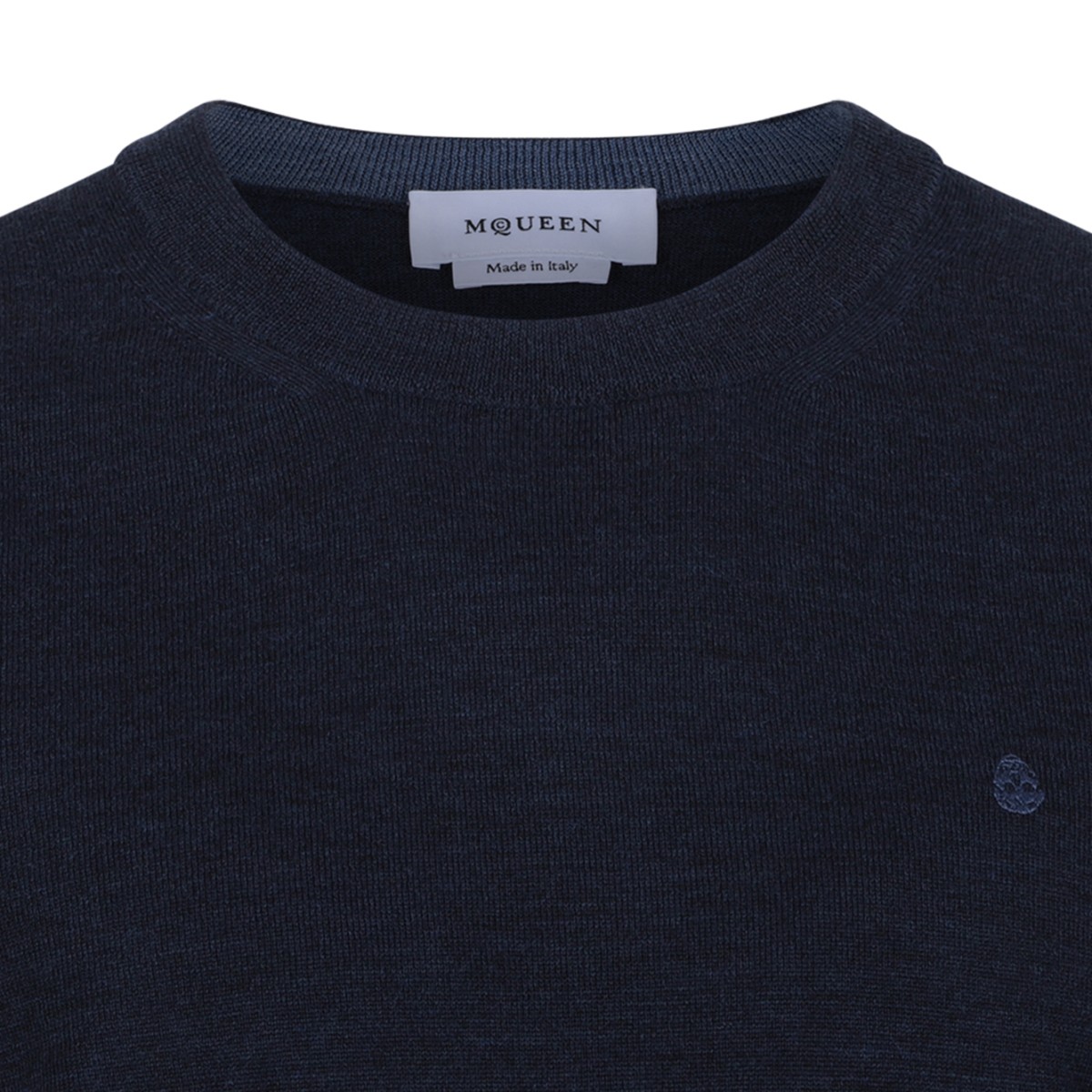 Alexander McQueen Navy Wool Crew-Neck Sweater.