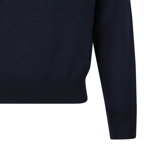 Alexander McQueen Navy Wool Crew-Neck Sweater.
