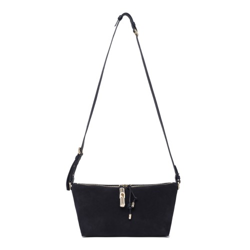 Furla Black Leather Crossbody Bag.