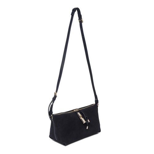 Furla Black Leather Crossbody Bag.