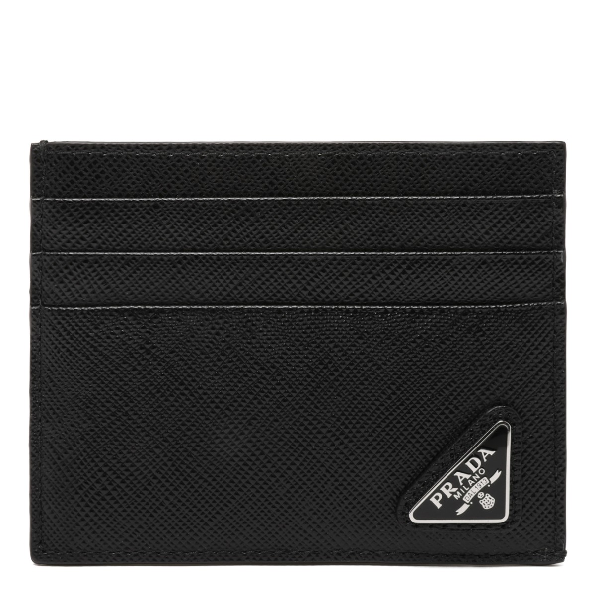 Prada Black Saffiano Leather Card Holder.