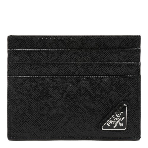 Prada Black Saffiano Leather Card Holder.