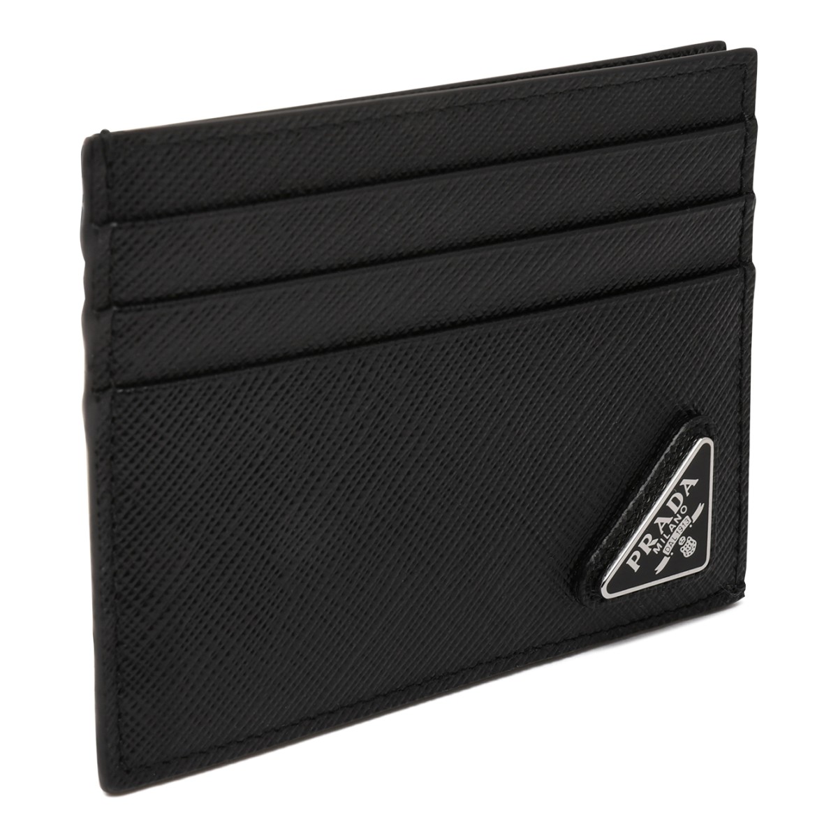 Prada Black Saffiano Leather Card Holder.