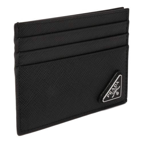 Prada Black Saffiano Leather Card Holder.
