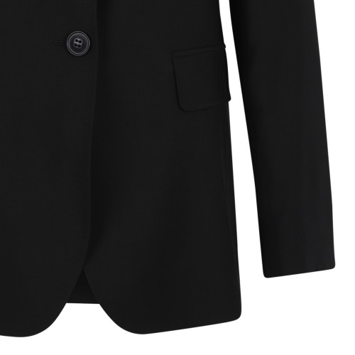 Max Mara Black Tailored Wool Blazer.